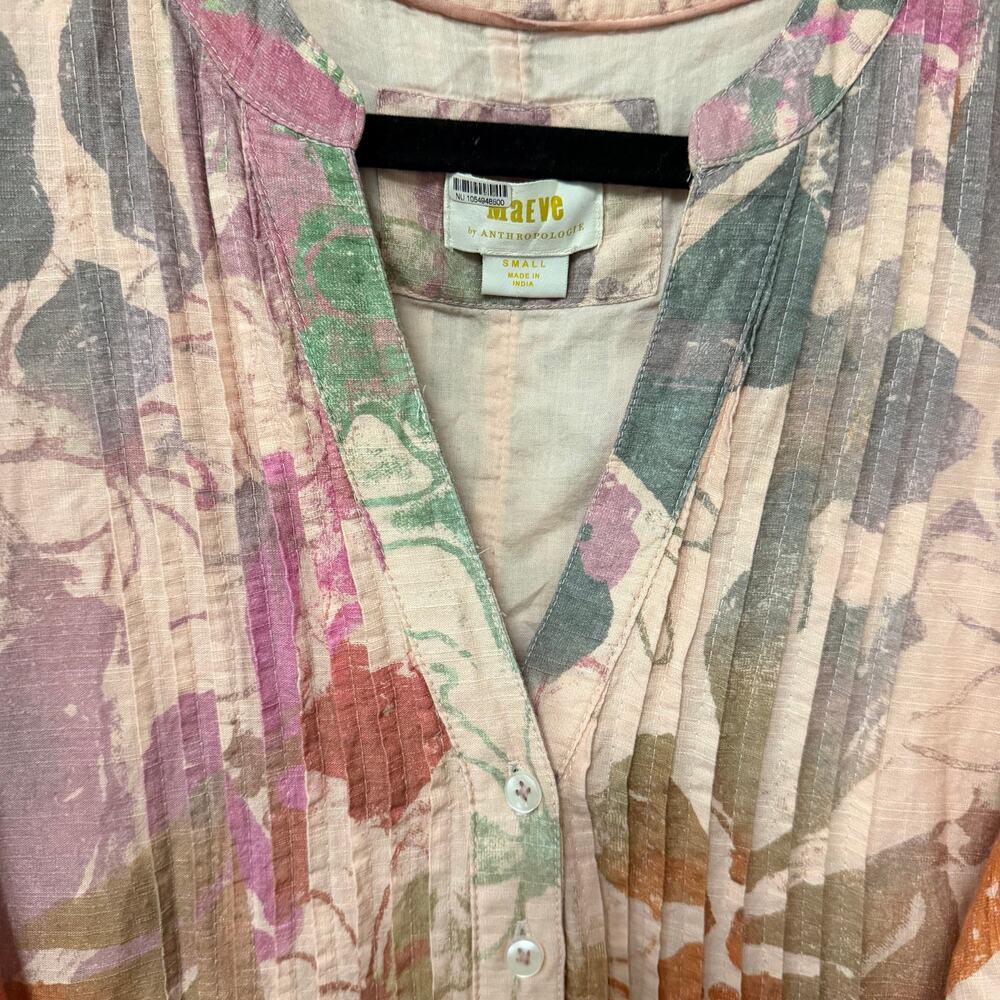 Anthropologie Maeve The Cassandra Maxi Dress Peach Floral Print Womens Small - Picture 5 of 7